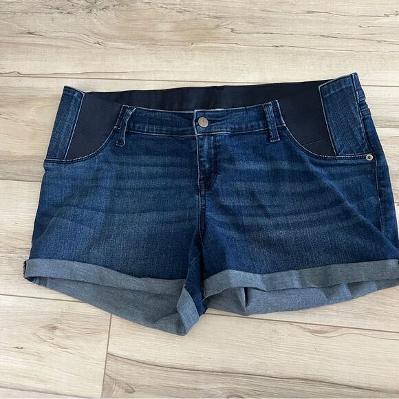 Isabel Maternity midi short stretch denim jean Shorts Size 12 - Picture 1 of 3